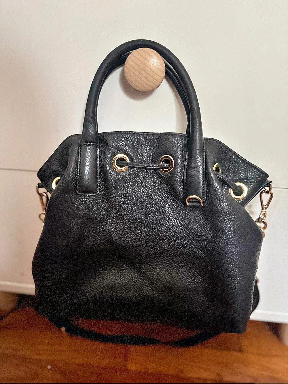 Black Leather Shoulder Bag